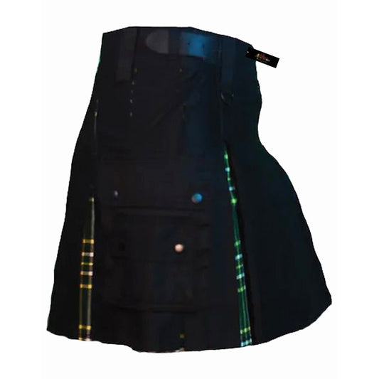 Men's Hybrid Utility Kilt with Green Tartan Pleats – Tactical Modern Scottish Wear
