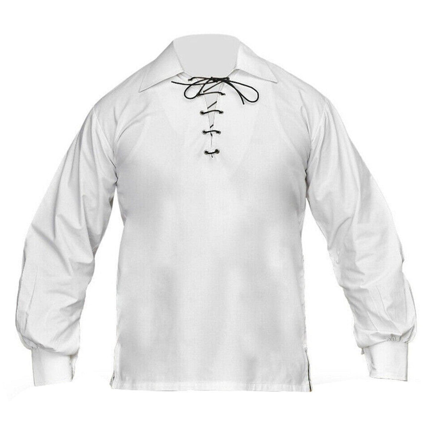 Jacobite Ghillie Shirt for Men – Traditional Highland Kilt Shirt with Lace-Up Neckline