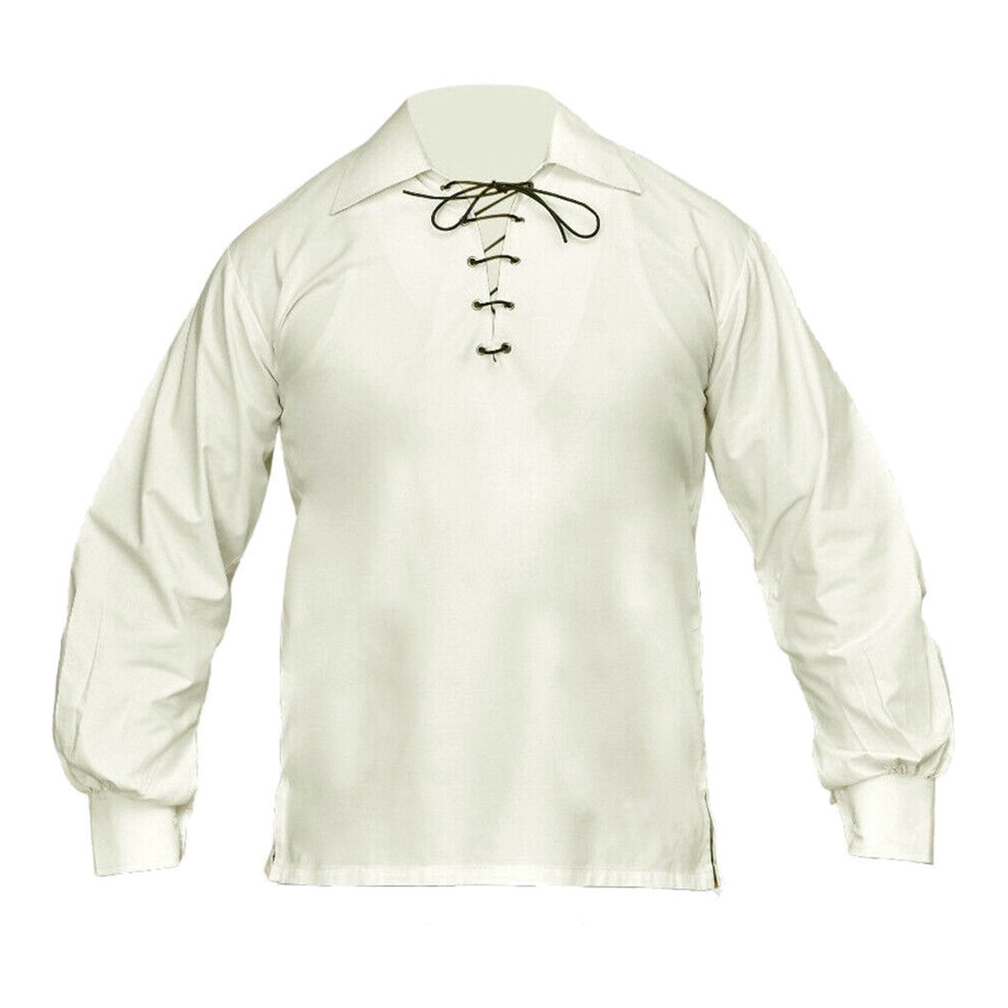 Jacobite Ghillie Shirt for Men – Traditional Highland Kilt Shirt with Lace-Up Neckline