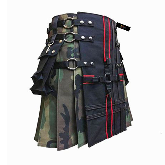Heavy Duty Utility Kilt with Camouflage Design & Cargo Pockets – Rugged Tactical Kilt for Men