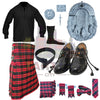 Robertson Red Tartan Outfit Set – Complete Scottish Kilt Dress for Men with Accessories