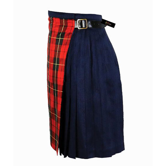 Triple Tartan Hybrid Utility Kilt – Red, Green & Blue Blend for Men