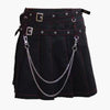 Men’s Black Denim Kilt with Chains – Edgy Gothic Utility Kilt for Bold Statements