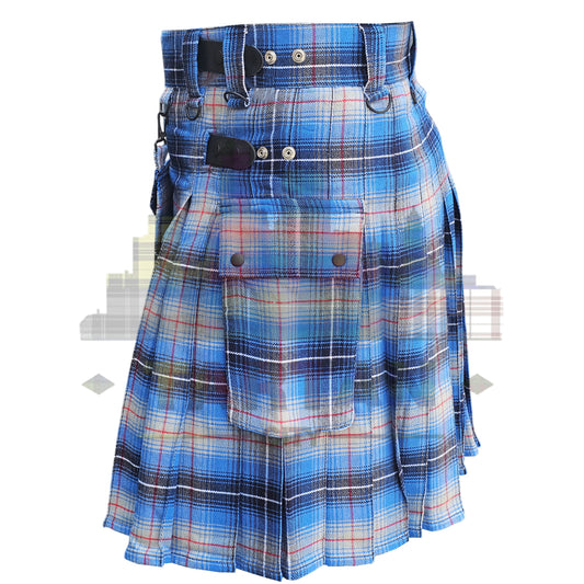 Blue Tartan Utility Kilt – Traditional Style Meets Modern Utility