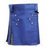 Hybrid Utility Kilt – Blue with Golden Contrast Fabric for Men