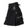 Black Utility Kilt for Men – Zipper Closure & D-Ring Accent Belt
