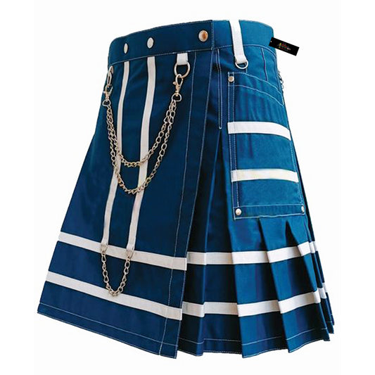 Royal Blue Utility Kilt – Bold Style with Functionality