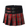 Women's Hybrid Utility Kilt – Red Tartan with Leather Accents