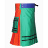 Colorful Multi-Fabric Utility Kilt – Bold, Functional, and Unique