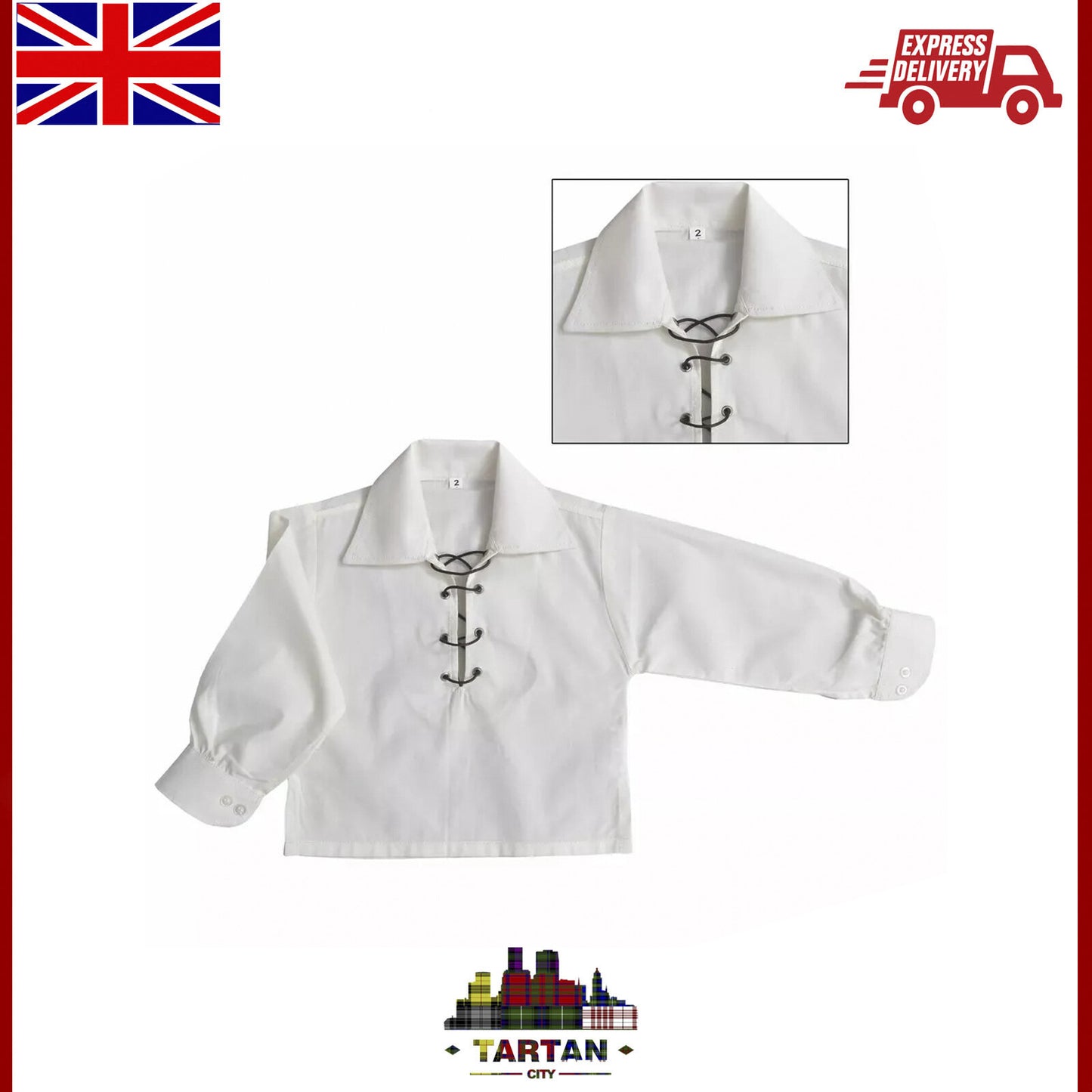 Kids' Deluxe Ghillie Shirt - Available in White & Cream/Black