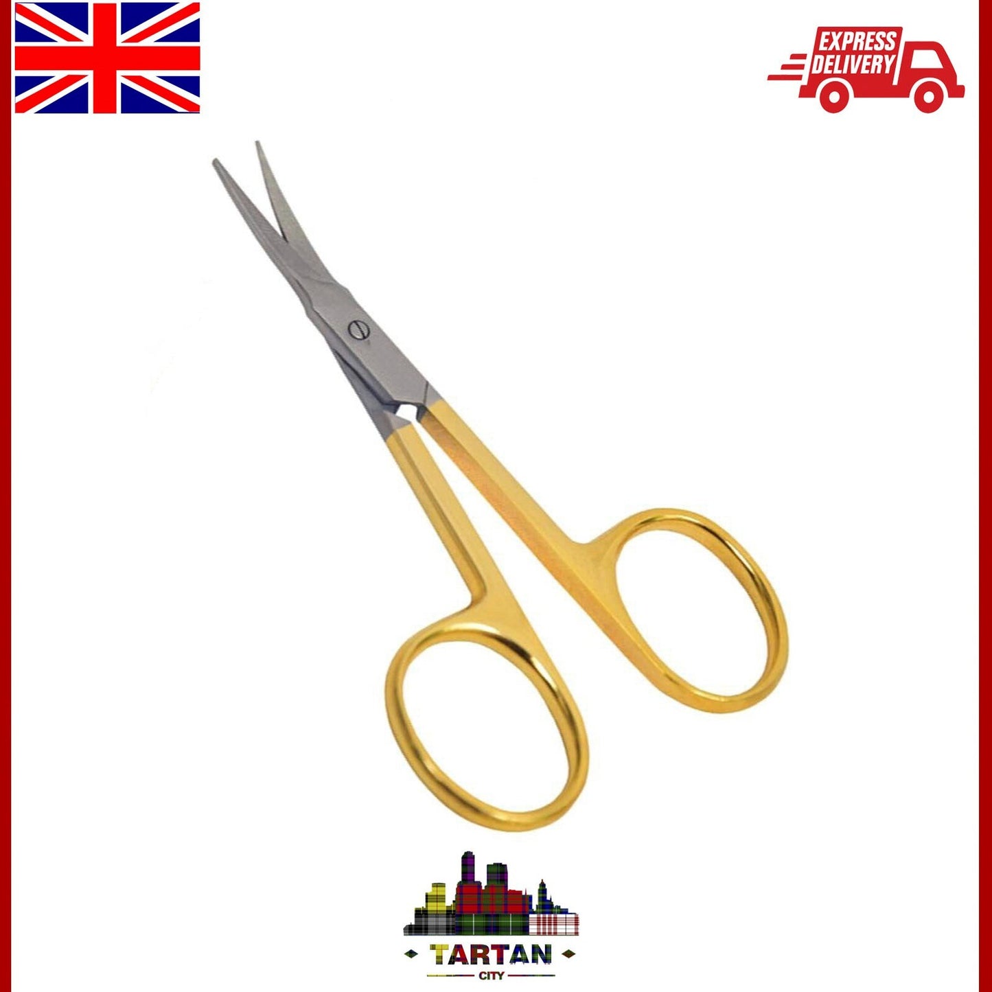 Golden Curved Cuticle Scissors - Arrow Point Nail Tool
