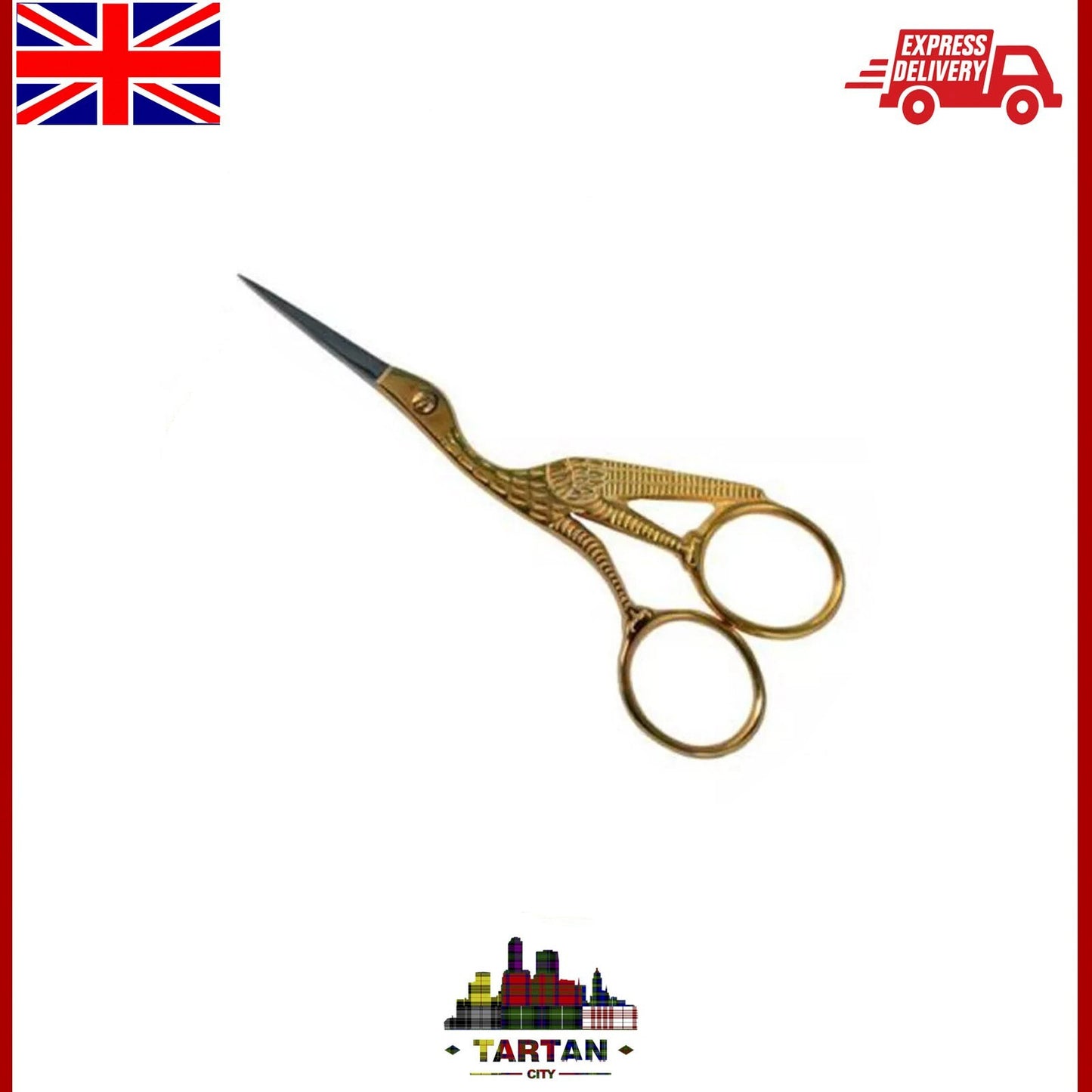 GOLDEN STORK Manicure Scissors - Cuticle, Eyebrow & Facial Hair Precision Tool