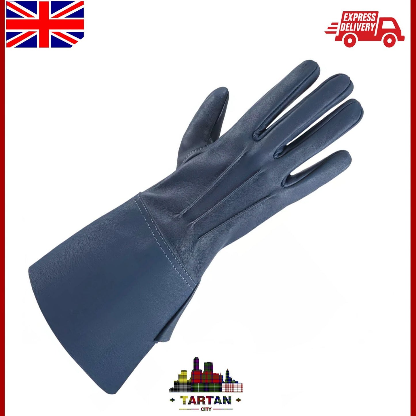 Leather Gloves Men Long Cuff Gauntlet Style for Piper Drummer Outfit