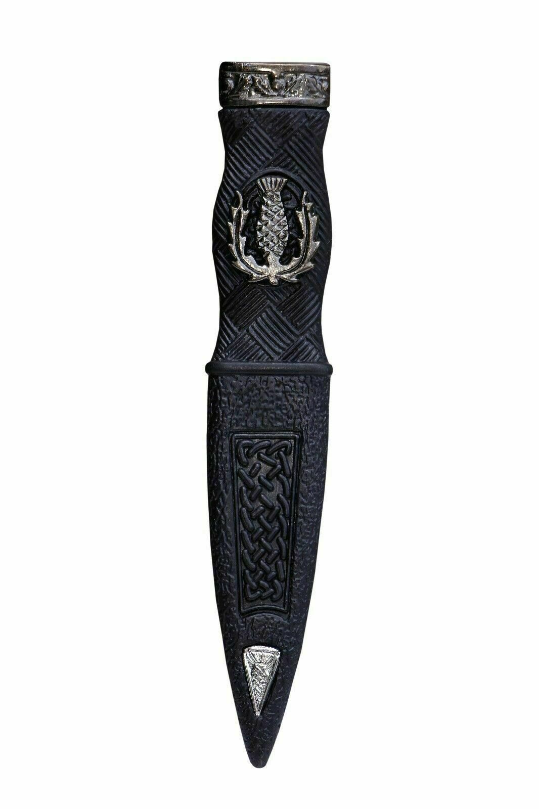 KILT HIGHLANDWEAR SAFETY SGIAN DUBH DUMMY PEWTER MOUNT THISTLE DESIGN ANTIQUE-Tc