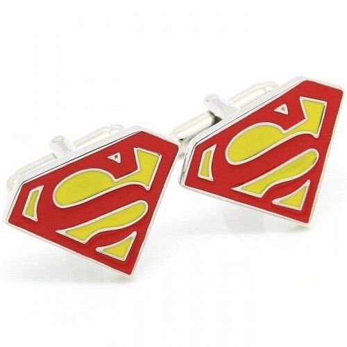 SUPERHERO MENS WEDDING SHIRT CUFFLINKS MARVEL DC Superman Batman Spiderman Gift