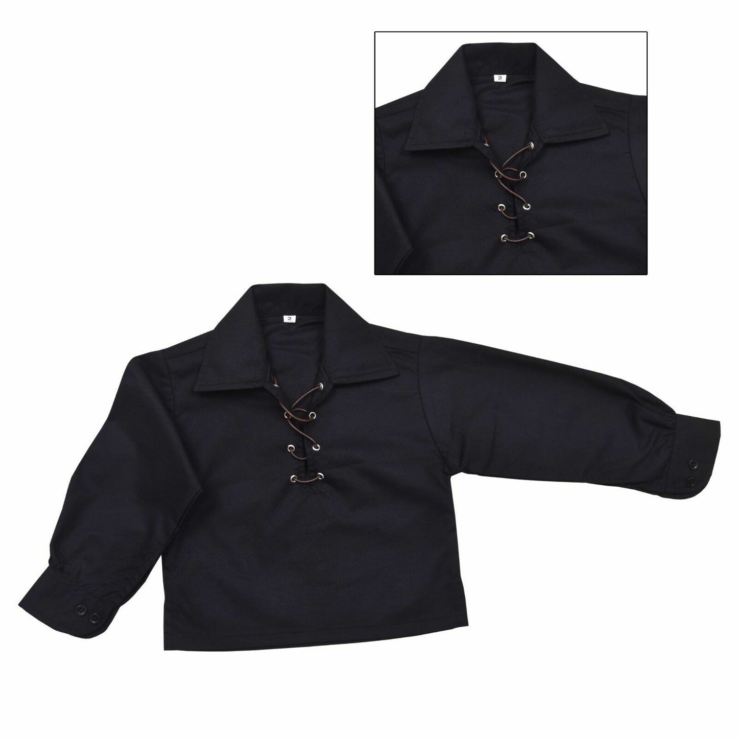 NEW CHILDREN'S DELUXE GHILLIE SHIRT Kids Boys ghillie SHIRT-WHITE,CREAM/BLACK-TC