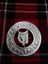 T C Men’s Kilt Fly Plaid Brooch Irish Harp Silver Plated/Kilt Brooches