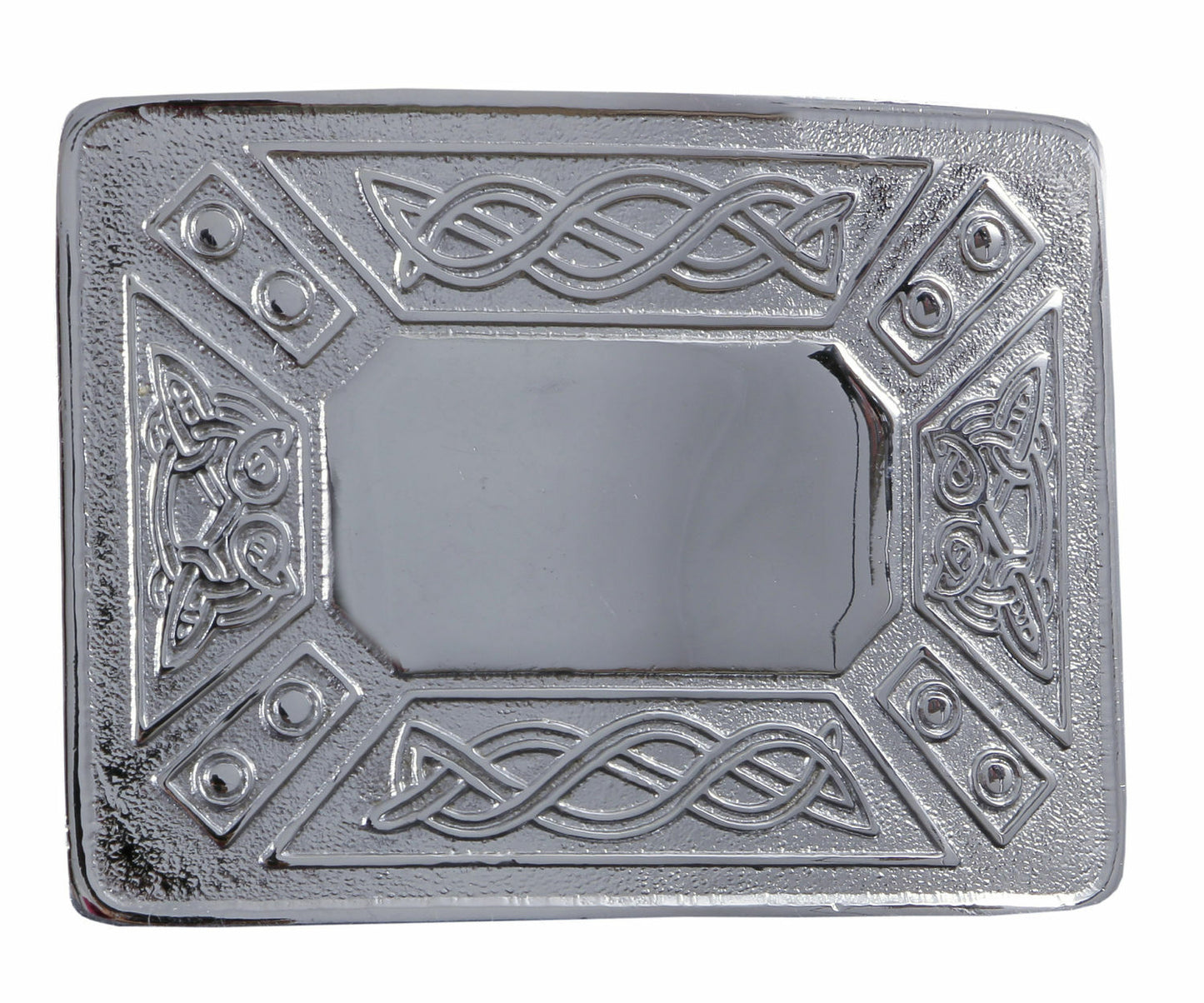MEN'S SCOTTISH KILT BELT BUCKLES - CELTIC DESIGNS CHROME BUCKLES-Tc