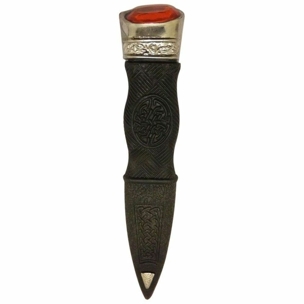 TC Kilt Safety Sgian Dubh Antique Dummy Pewter Mount with Orange Stone