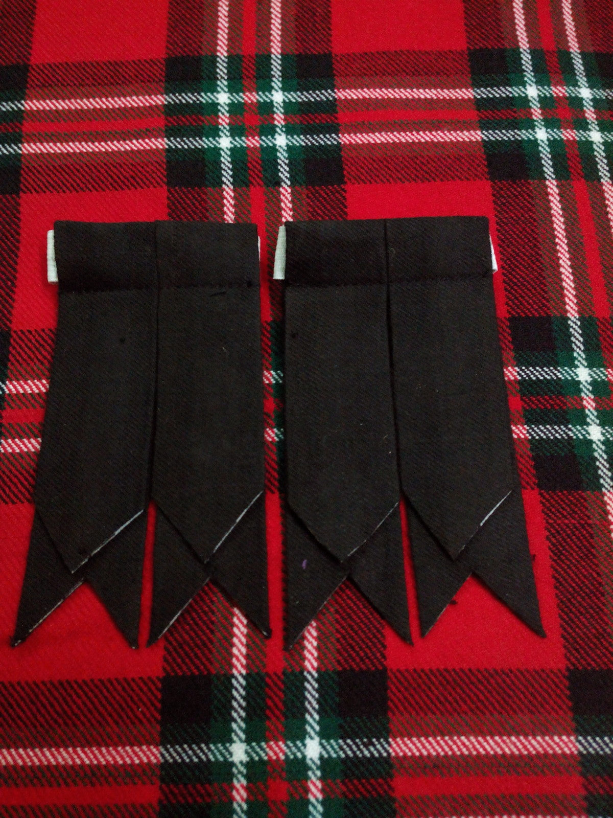 Kilt Sock Flashes Black Plain Tartan/Scottish black plain