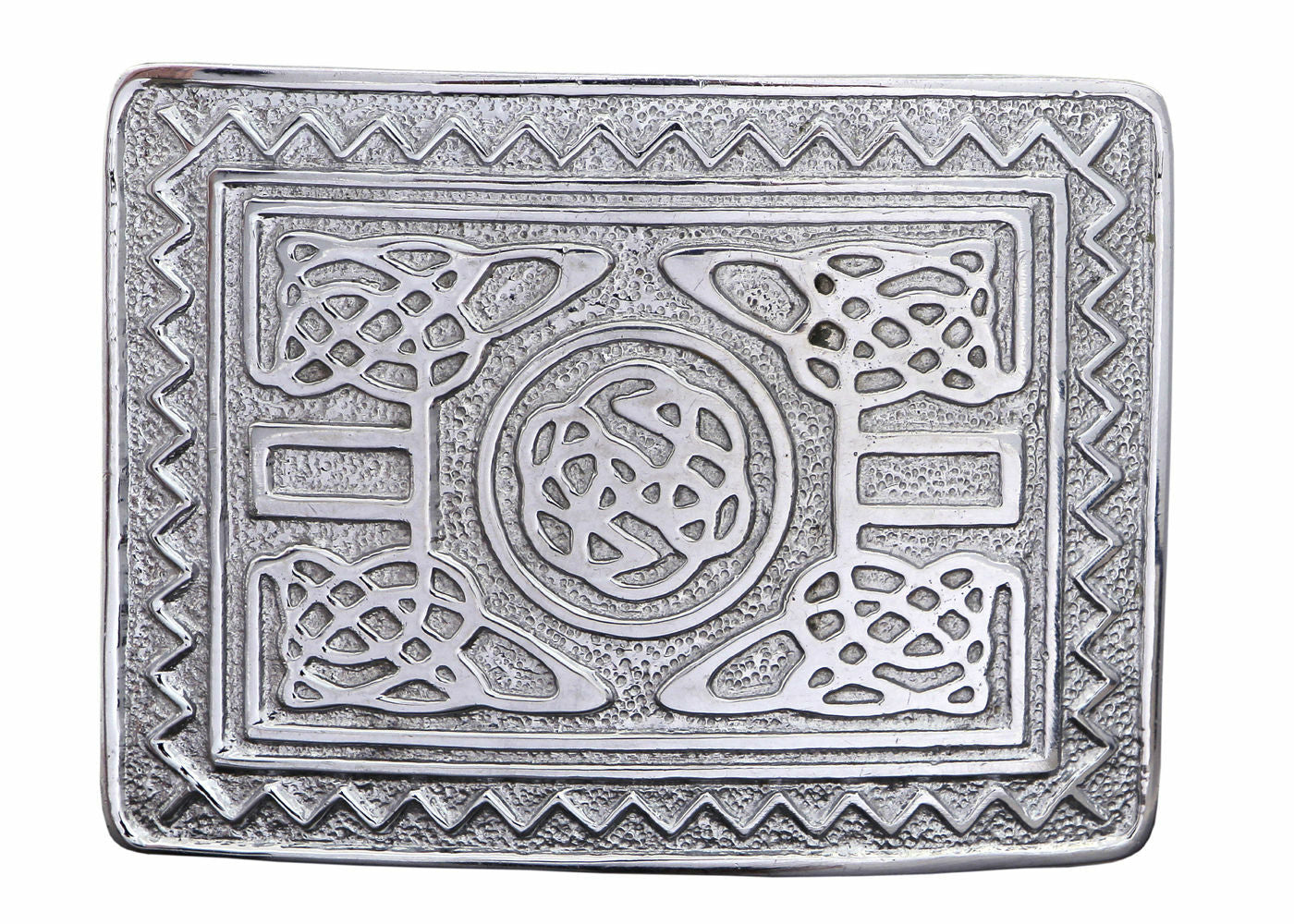 MEN'S SCOTTISH KILT BELT BUCKLES - CELTIC DESIGNS CHROME BUCKLES-Tc