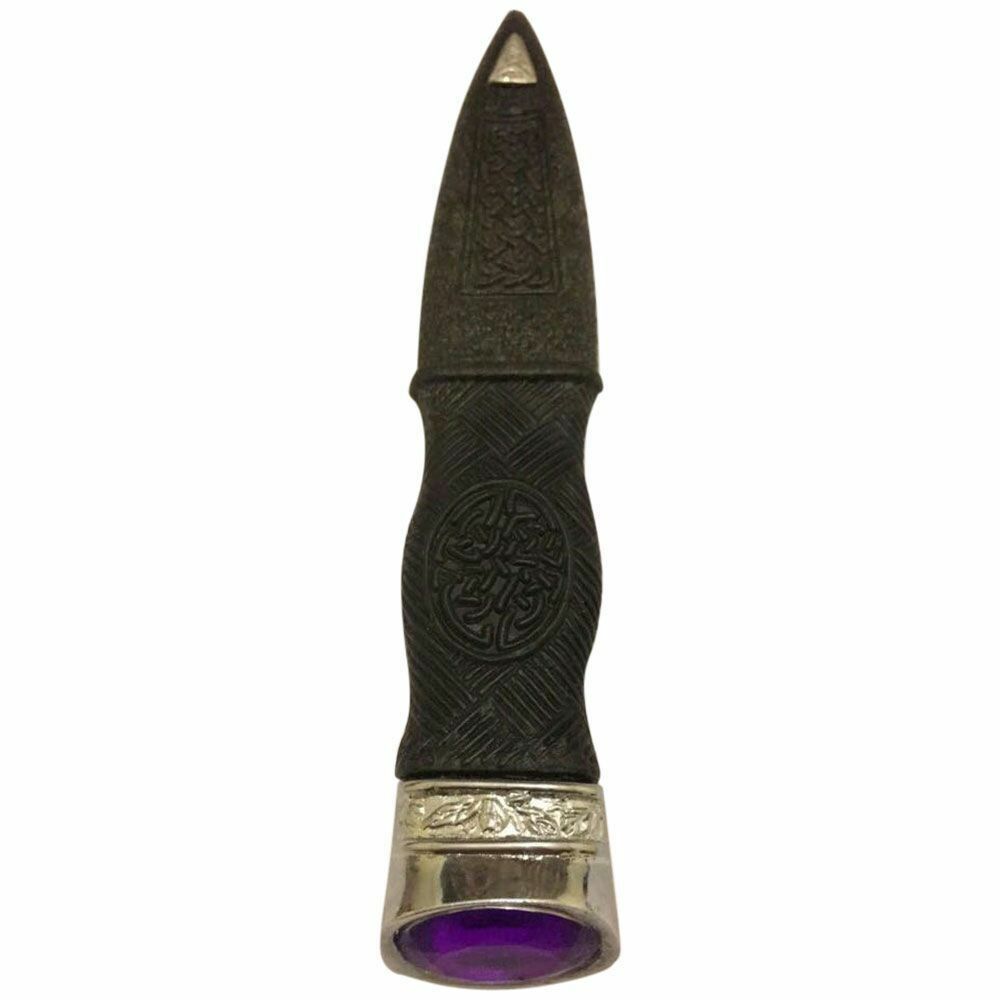 TC Kilt Safety Sgian Dubh Antique Dummy Pewter Mount with Purple Stone