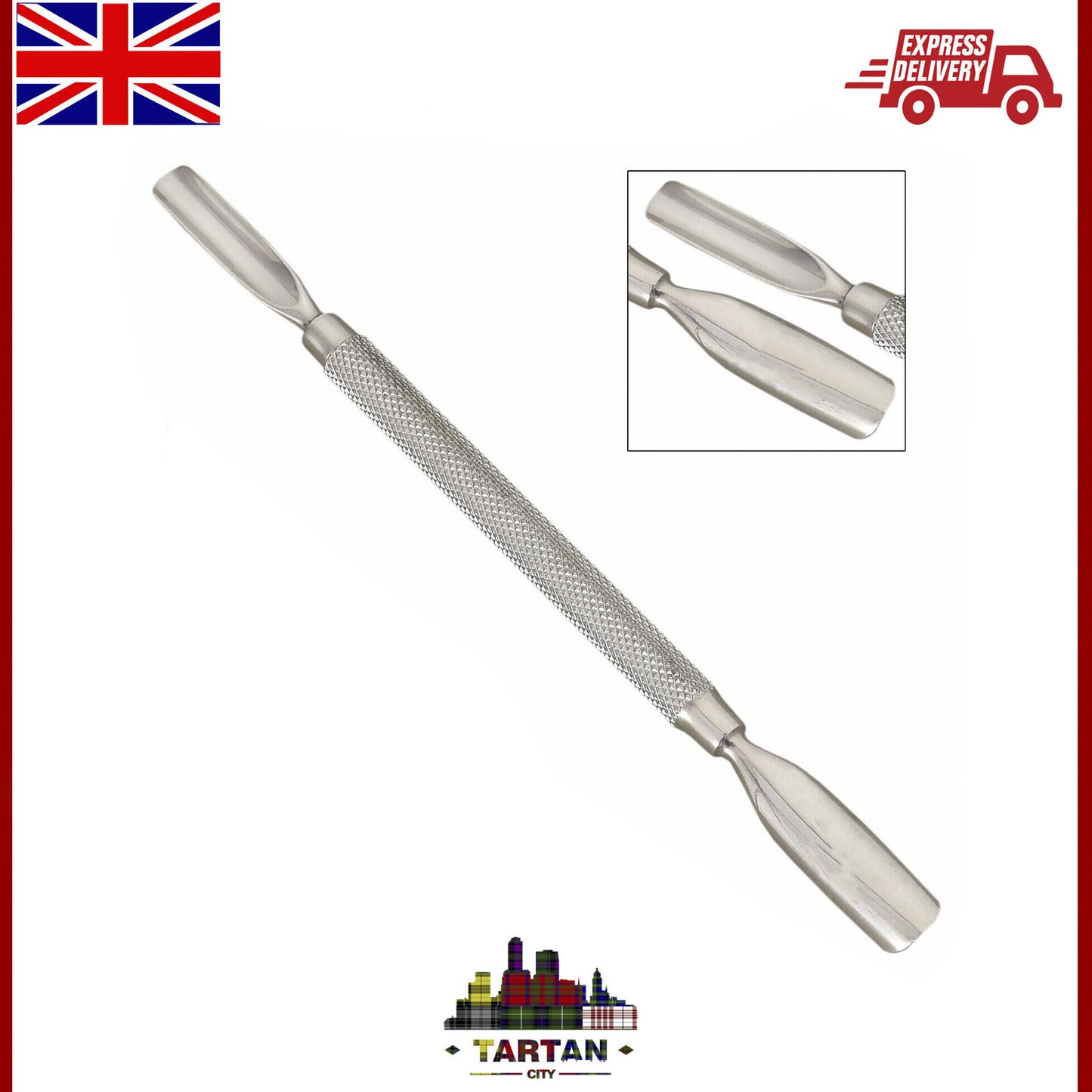AC Cuticle Pusher Spoon Manicure Nail Pusher Scraper Remover Stainless Steel