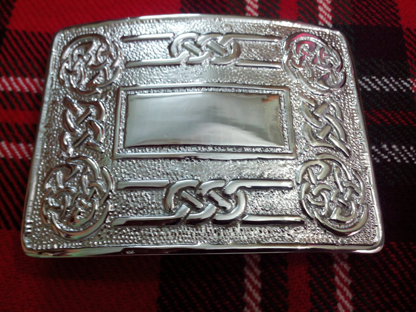 Mens Scottish CELTIC SWIRL Kilt Belt Buckle in Chrome Finish/CELTIC SWIRL Buckle