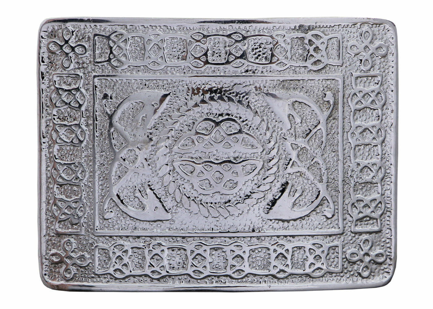 MEN'S SCOTTISH KILT BELT BUCKLES - CELTIC DESIGNS CHROME BUCKLES-Tc