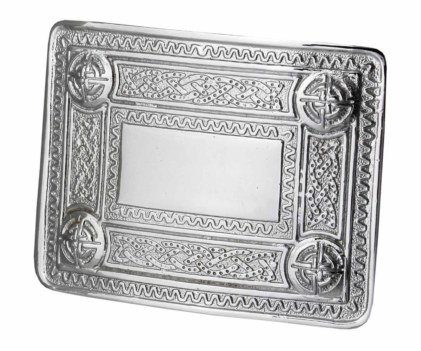 MEN'S SCOTTISH KILT BELT BUCKLES - CELTIC DESIGNS CHROME BUCKLES-Tc