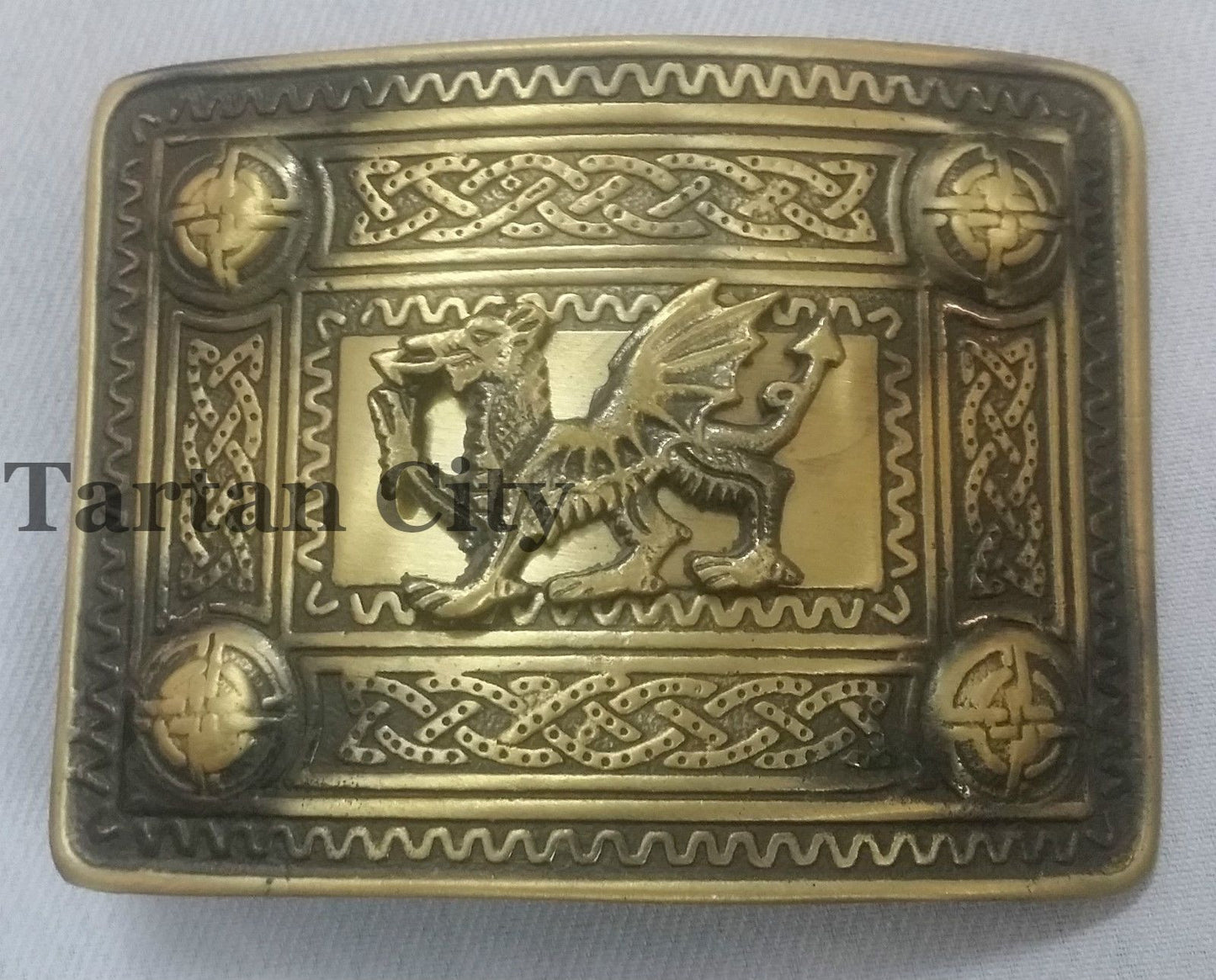 Kilt Belt Buckle Celtic Welsh Dragon Antique Finish/welsh Dragon Emblem Buckle