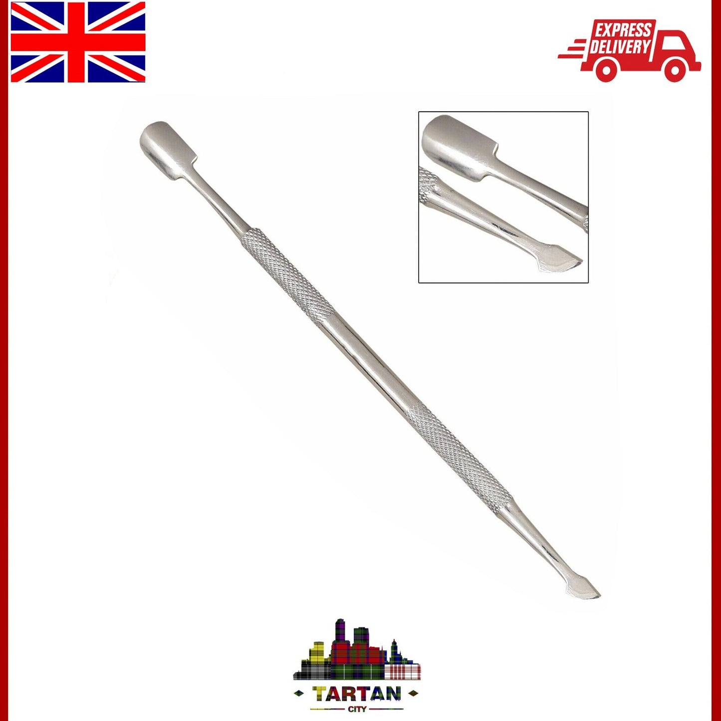 AC Cuticle Pusher Spoon Manicure Nail Pusher Scraper Remover Stainless Steel