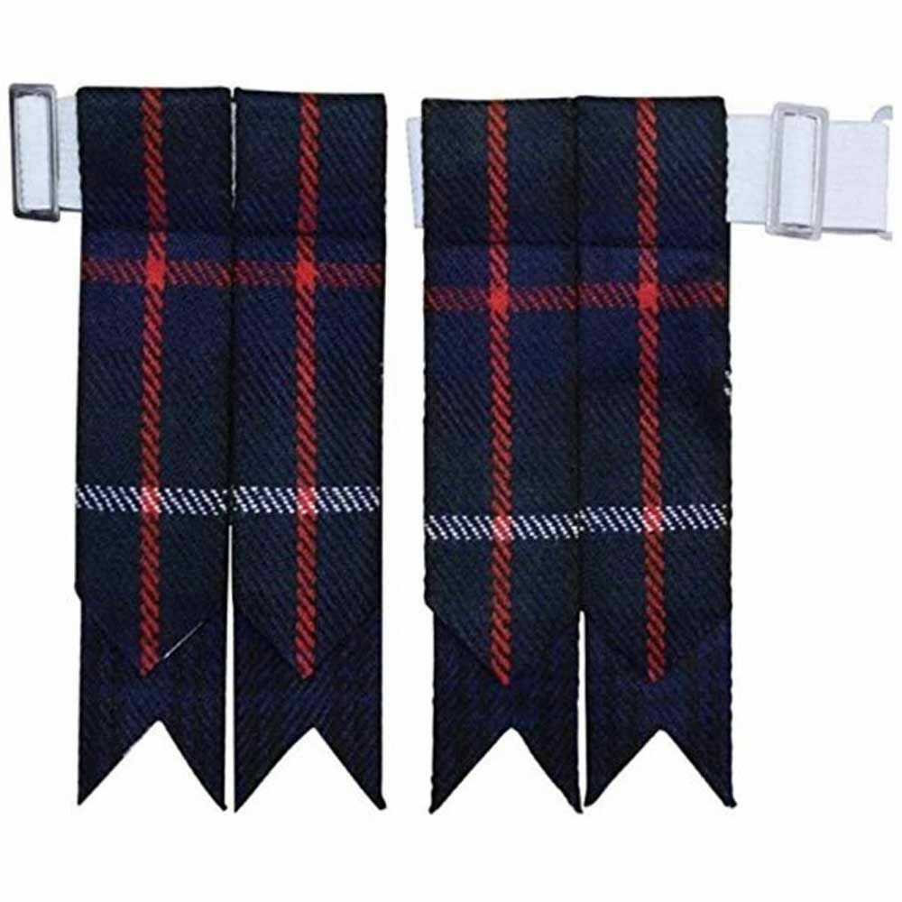 Mackenzie Tartan Kilt Flashes with Heavy Buckle/Scottish Kilt Hose Sock Flashes