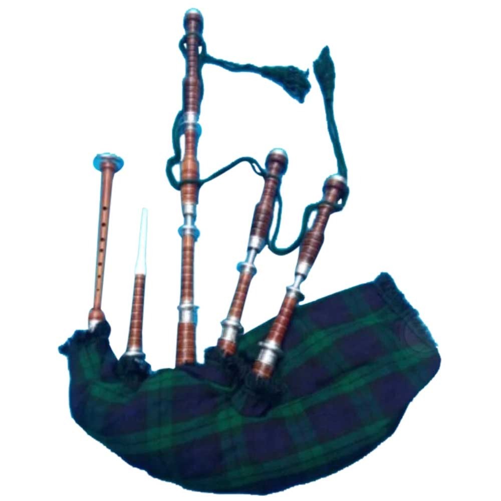 TC Highland Bagpipes Rosewood Natural Silver Ferrules/Irish bagpipes Black Watch