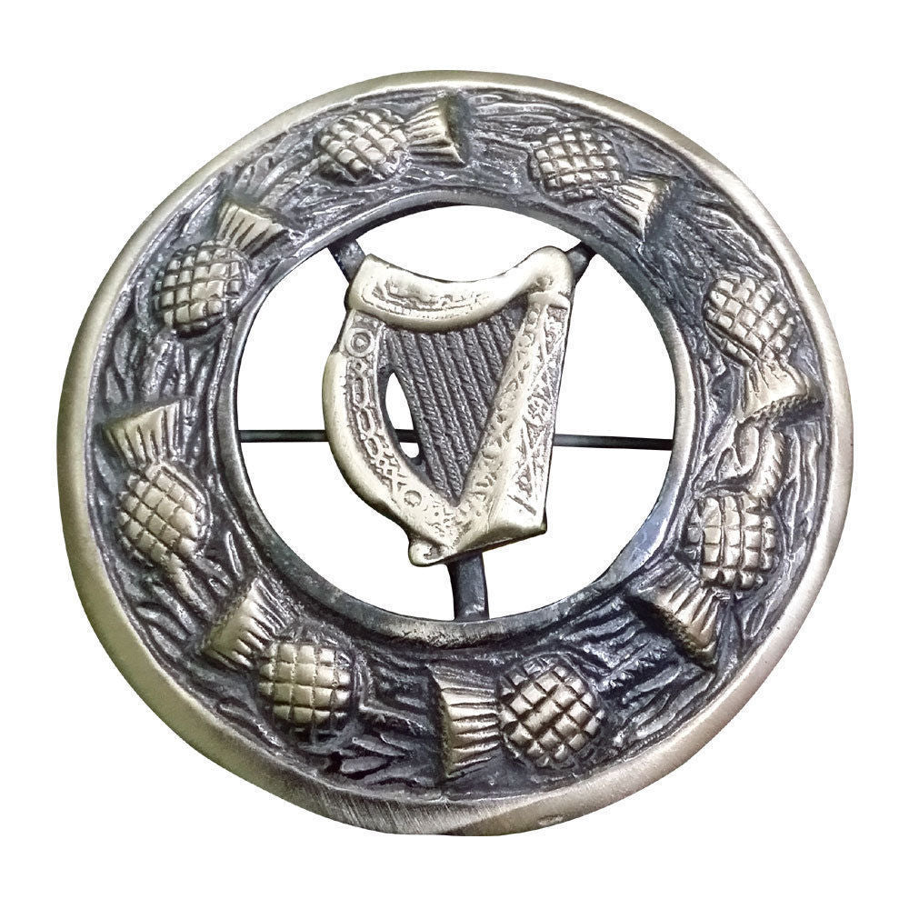 TC New Scottish Piper Fly Plaid Brooch Antique Finish 3"/Kilt Brooches