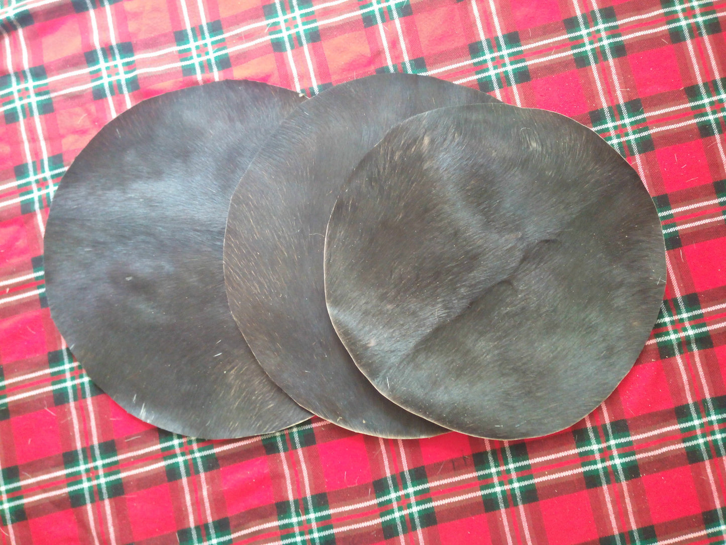 TC Drum Head Goat Skins Hair Black/Medieval drum skins/Tom skins/Bombo