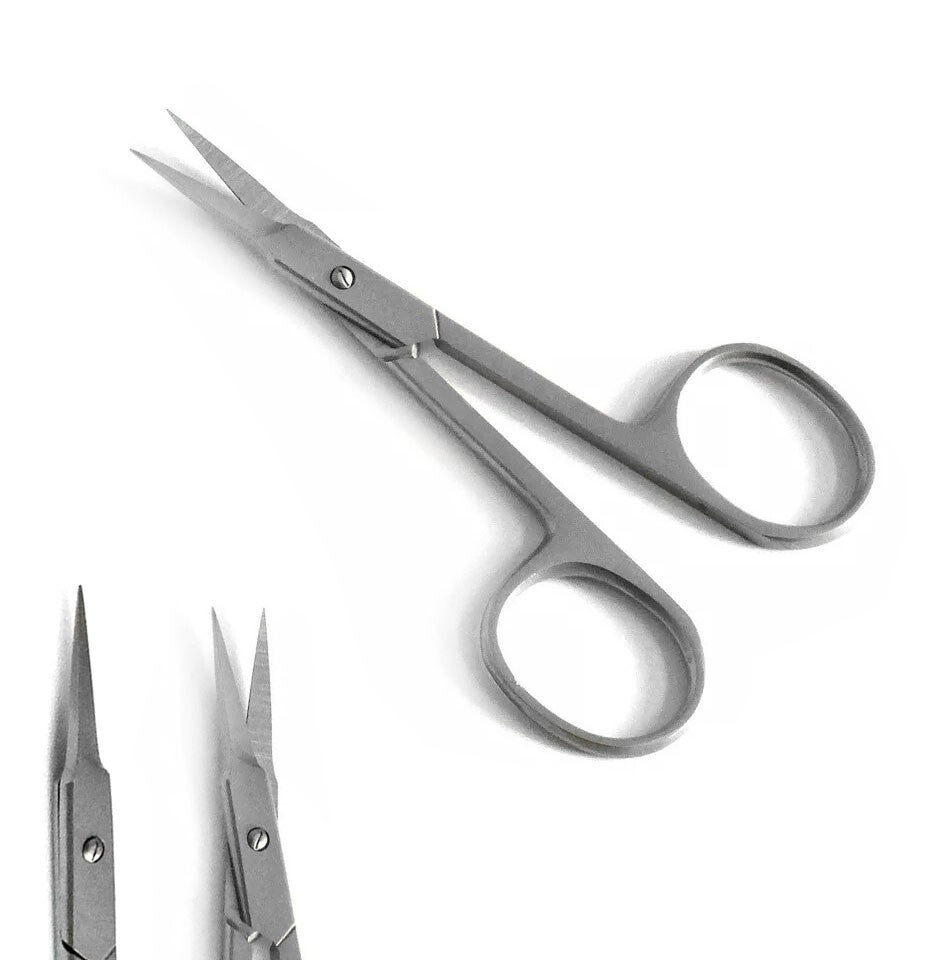 Professional Sharp Curved EDGE Cuticle Nail Scissors Arrow Point Silver Steel