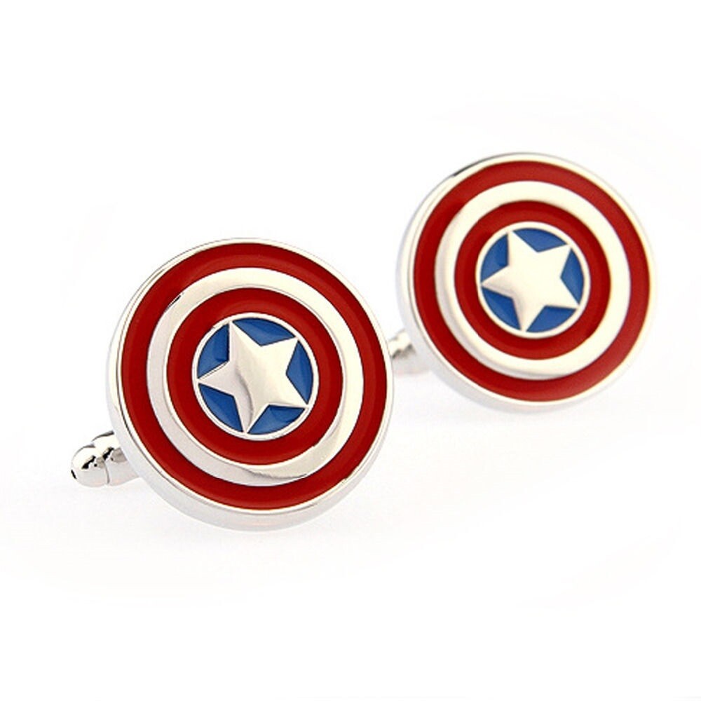 SUPERHERO MENS WEDDING SHIRT CUFFLINKS MARVEL DC Superman Batman Spiderman Gift