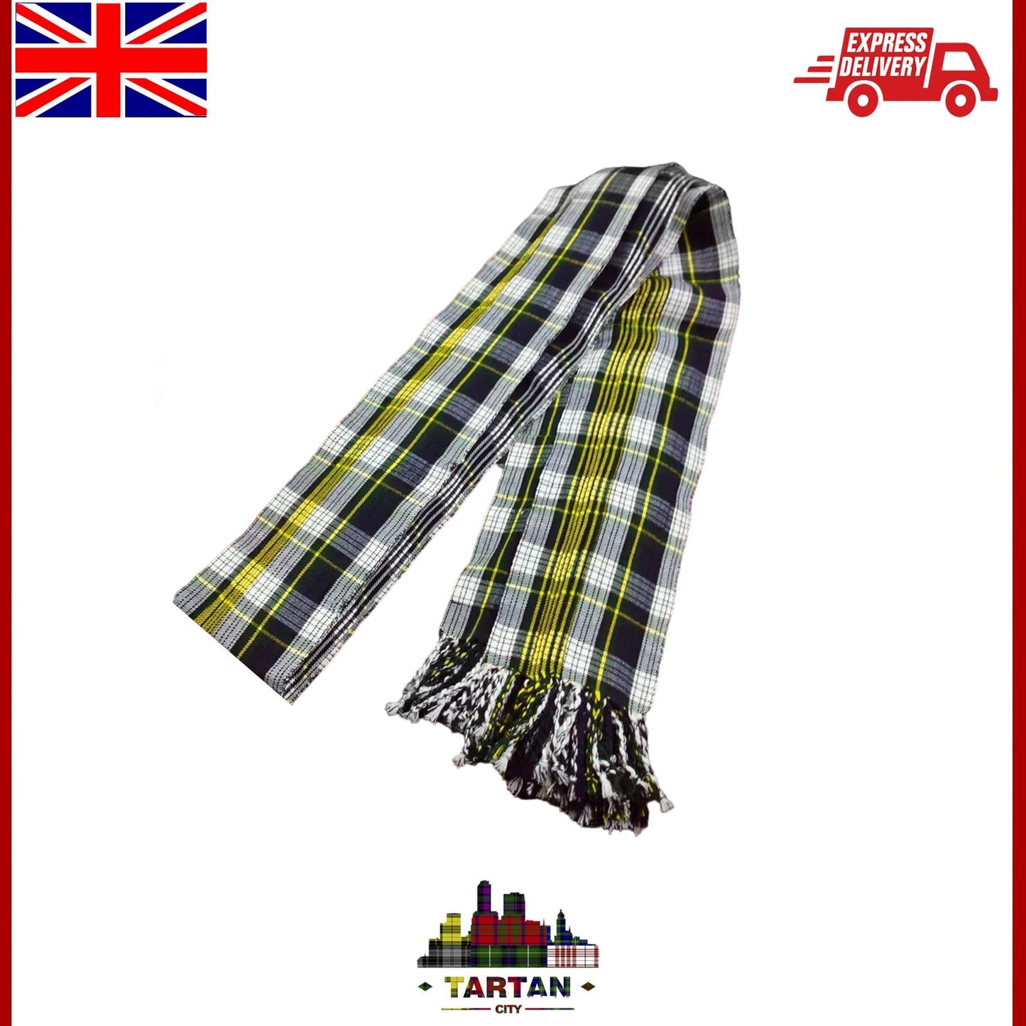 3.5 Yards Dress Gordon Tartan Kilt Fly Plaid – Premium Highland Wear Fabric
