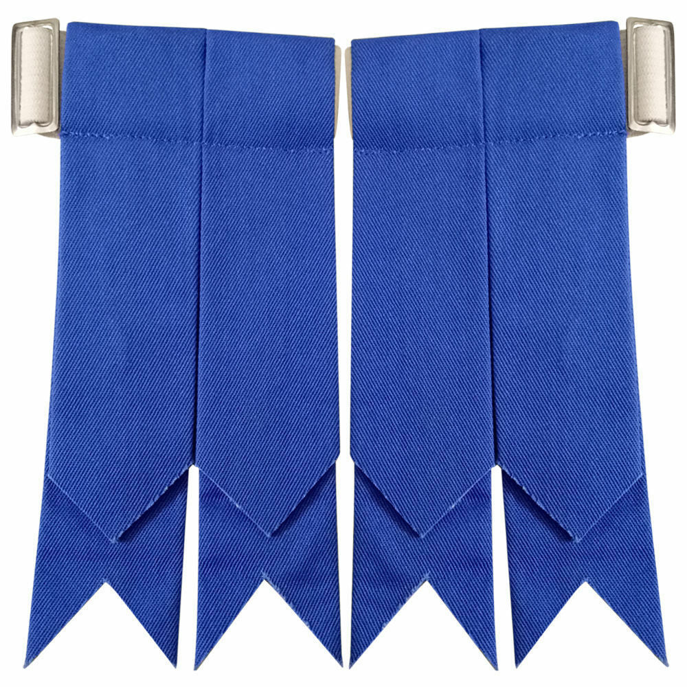 Flashes with Heavy Buckle Air Force Blue Tartan Kilt Hose Sock Flashes