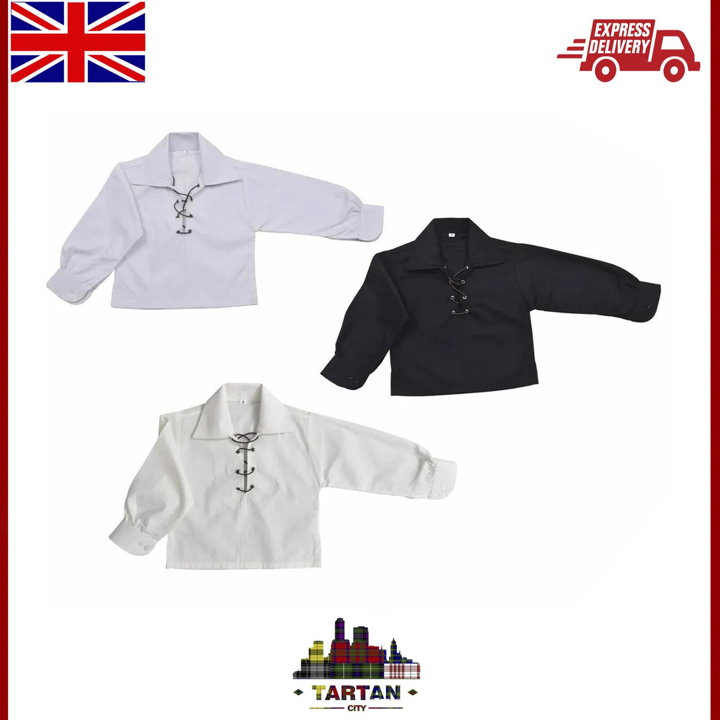 Kids' Deluxe Ghillie Shirt - Available in White & Cream/Black