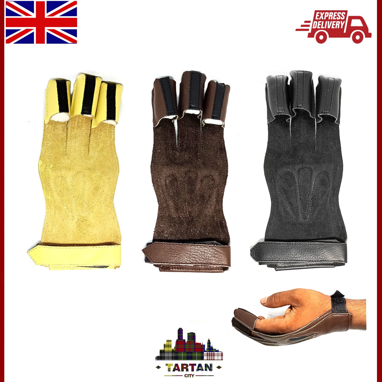 Hunting Archery Gloves Shooting Gloves Protective Archers Gloves Leather