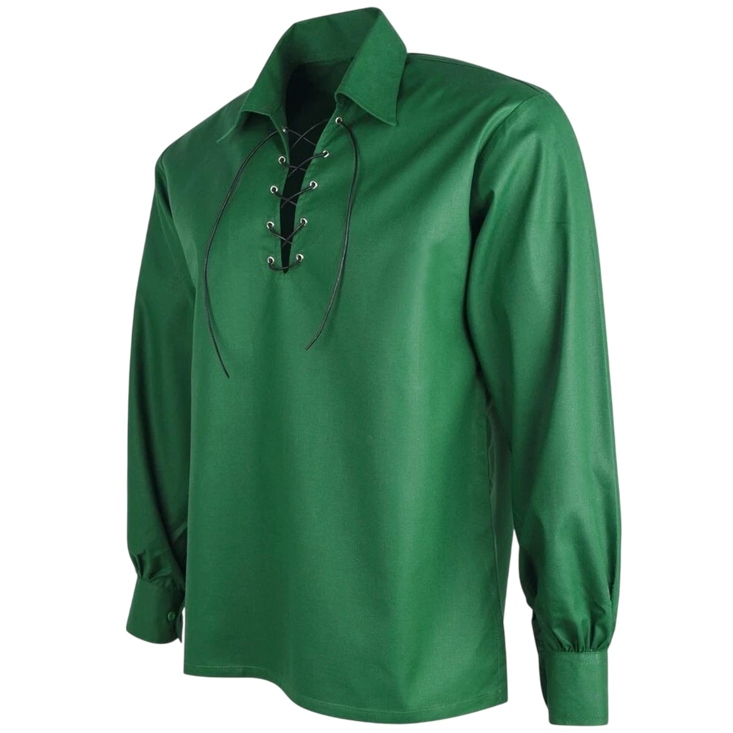 Jacobite Ghillie Shirt for Men – Traditional Highland Kilt Shirt with Lace-Up Neckline