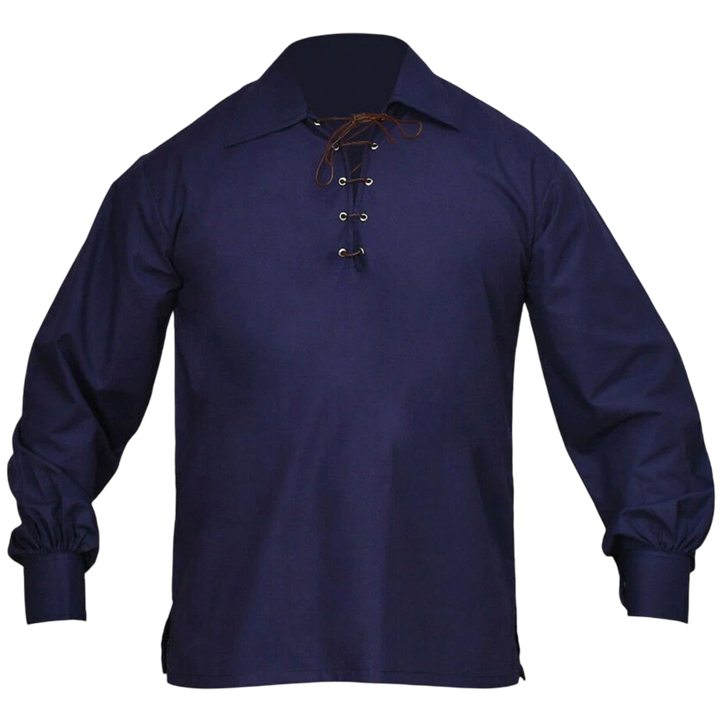 Jacobite Ghillie Shirt for Men – Traditional Highland Kilt Shirt with Lace-Up Neckline