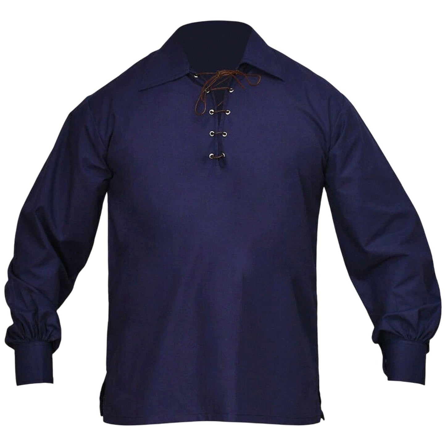 Jacobite Ghillie Shirt for Men – Traditional Highland Kilt Shirt with Lace-Up Neckline