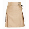 Men’s Light Brown Leather Utility Kilt – Rugged Style with a Refined Edge