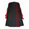 Men’s Black & Red Utility Kilt – Rugged Function with Striking Style