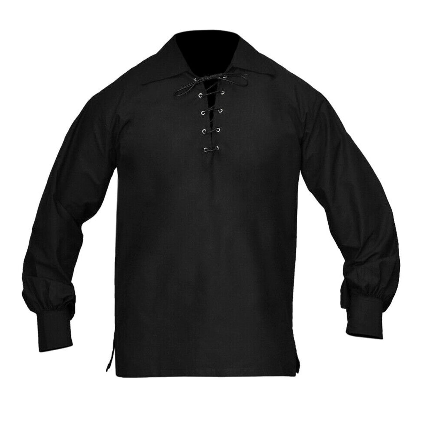 Jacobite Ghillie Shirt for Men – Traditional Highland Kilt Shirt with Lace-Up Neckline
