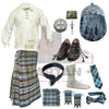 Full Highland kit in Black Watch Weather tartan with kilt, shirt, and accessories