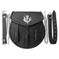 Genuine Leather Thistle Sporran In Black Color